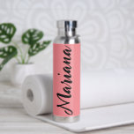 elegant trendy stylish pink black  personalized  water bottle<br><div class="desc">elegant stylish pink black handwriting personalized Water Bottle</div>