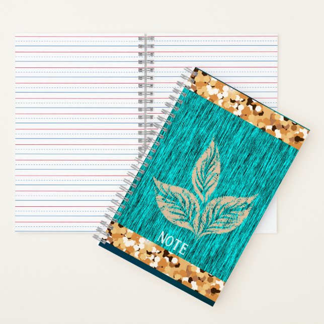 Elegant Trendy Teal  Notebook (Inside)