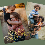 Elegant Trendy Typography MERRY CHRISTMAS Photo Foil Holiday Card<br><div class="desc">***Elegant & Modern Photo CURLY MERRY CHRISTMAS Holiday Card*** _______________________ this design template is fully editable / customizable by you the customer - click personalize further button if you wish to move, add, delete, or make significant changes to the design _______________________ *if you have any DESIGN questions or need more...</div>