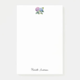 Elegant Trendy Watercolor Hydrangea Floral Post-it Notes