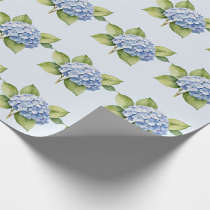Elegant Trendy Watercolor Hydrangea Floral Wrapping Paper