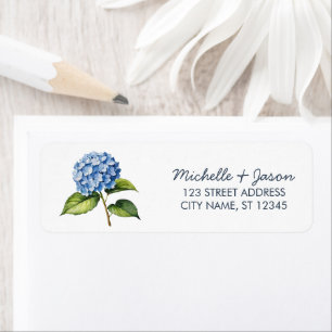Elegant Trendy Watercolor Hydrangea Return Address