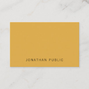 Elegant Trendy Yellow Brown Simple Template Modern Business Card