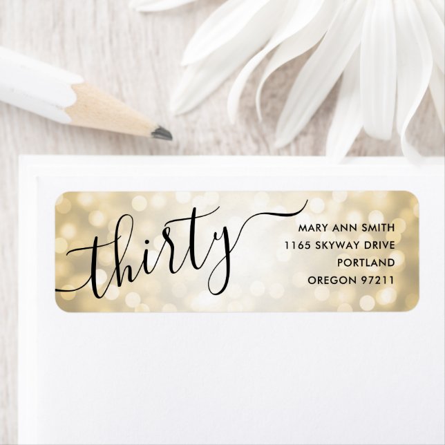 Elégant Trente Or Parties scintillant Lumières 30e (En situation)