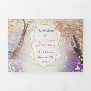 Elegant Tri-Fold Fairytale Wedding All In One Programme