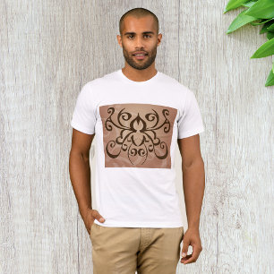 Elegant Tribal Swirl Tattoo Style T-Shirt