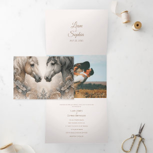Elegant Trifold Ajouter un Faire-part de mariage p