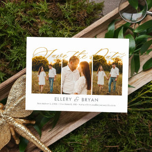 Elegant Trio Editable Colour Save The Date Card