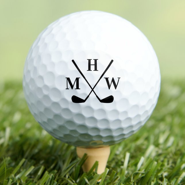 Elegant Triple Initial Monogram Golf Balls (Elegant Triple Initial Monogram Golf Balls)
