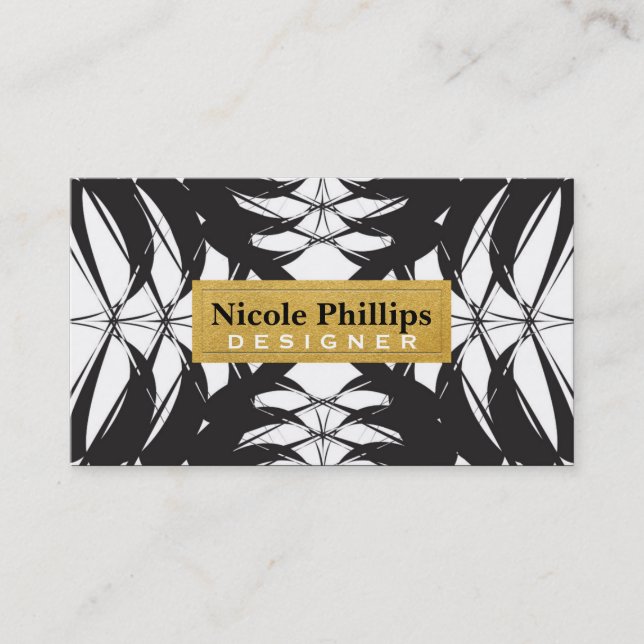 Elegant Tropical Abstract Pineapple Business Card (Front)