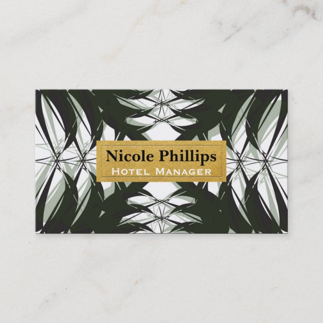 Elegant Tropical Abstract Pineapple Business Card (Front)