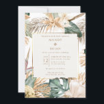 Elegant Tropical Beach Destination Wedding  Invitation<br><div class="desc">Invite your guests to a celebration of love by the sea with our Elegant Tropical Beach Destination Wedding Invitation. This stunning design combines the natural beauty of the beach with sophisticated tropical elements, featuring lush greenery and tropical flowers.. The elegant layout ensures your wedding details stand out, while the serene...</div>