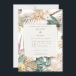 Elegant Tropical Beach Destination Wedding  Invitation<br><div class="desc">Invite your guests to a celebration of love by the sea with our Elegant Tropical Beach Destination Wedding Invitation. This stunning design combines the natural beauty of the beach with sophisticated tropical elements, featuring lush greenery and tropical flowers.. The elegant layout ensures your wedding details stand out, while the serene...</div>