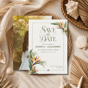 Elegant Tropical Beach Destination Wedding Photo Save The Date