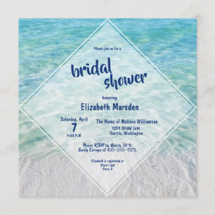 Elegant Tropical Beach Ocean Bridal Shower Invitation