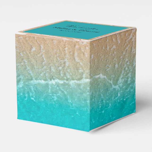 Elegant Tropical Beach Wedding Favour Box (Front Side)