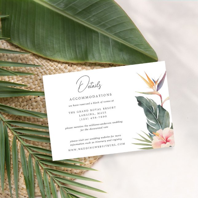 Elegant Tropical Botanical Details Enclosure Card (Creator Uploaded)