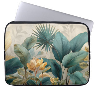 Elegant Tropical Botanical Wall Mural Laptop Sleeve
