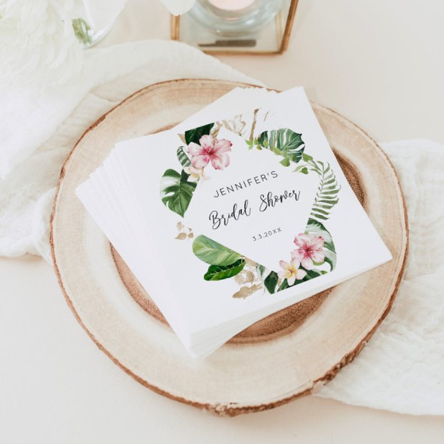 Elegant tropical bridal shower napkins (Creator Uploaded)