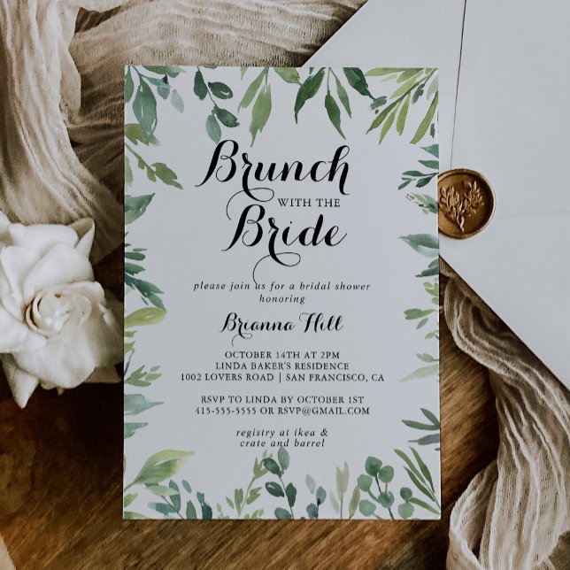 Elegant Tropical Brunch with the Bride Shower Invitation (Creator Uploaded)