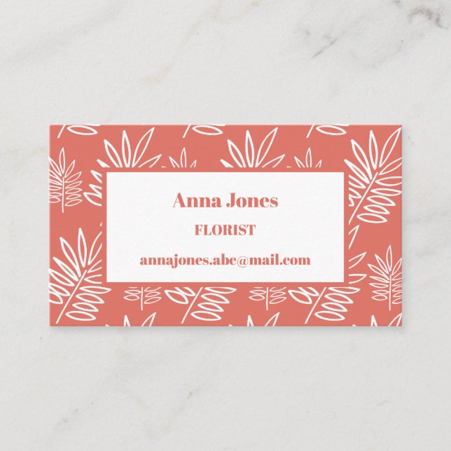 Elegant tropical business card (Front)
