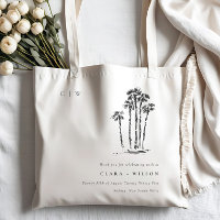 Elegant Tropical Coastal Palm Tree Sketch Wedding