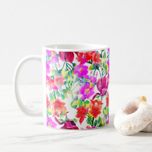Elegant Tropical Colourful Flowers Coffee Mug
