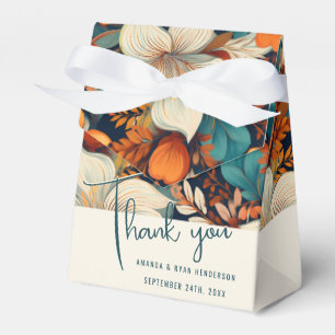 Elegant Tropical Floral Flower Wedding Thank you Favor Box