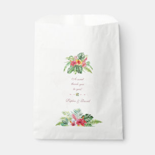 Elegant Tropical Floral Gold World Map Wedding Favour Bag