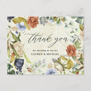 elegant tropical floral thank you card