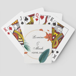 Elegant Tropical Floral Wedding Playing Cards