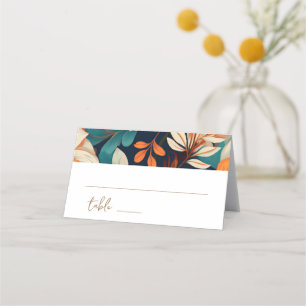 Elegant Tropical Flowers Mrs Mr Floral Wedding Place Card