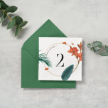 Elegant Tropical Flowers Wedding-Table Number Thank You Card<br><div class="desc">This is a stylish Table Number with a tropical flower gold frame and elegant typography. It is a sophisticated and classy design that you can edit with text,  images,  and fonts. This design is great for tropical weddings.</div>