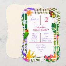 Elegant Tropical Green Palm Floral 2nd Birthday