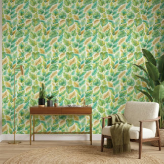 Elegant Tropical Green Palm Tree Leaves Wallpaper