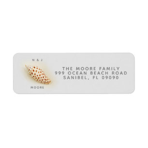 Elegant Tropical Junonia Beach Shell Return Addres