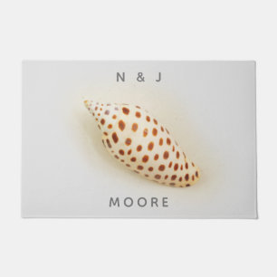 Elegant Tropical Junonia Florida Beach Shell Name Doormat