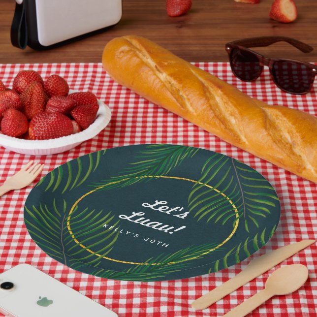 Elegant Tropical Luau Paper Plates (Picnic)