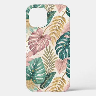 Elegant Tropical Monsteras Boho iPhone 12 Case