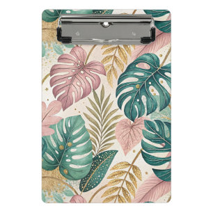 Elegant Tropical Monsteras Boho Mini Clipboard