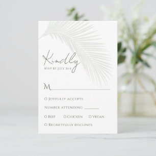 Elegant Tropical Palm Leaf RSVP Response Card