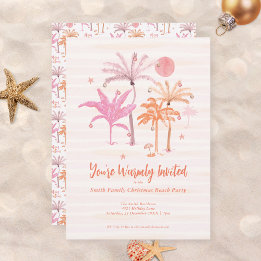 Elegant Tropical Palm Tree Christmas Invitation