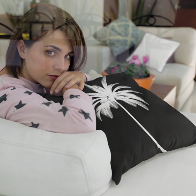 Elegant  Tropical Palm Tree Modern Throw Pillow (Creator Uploaded)