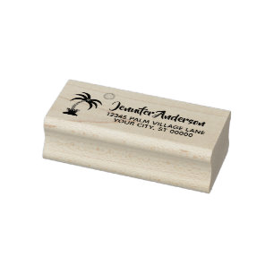 Elegant Tropical Palm Tree Return Address Rubber Stamp
