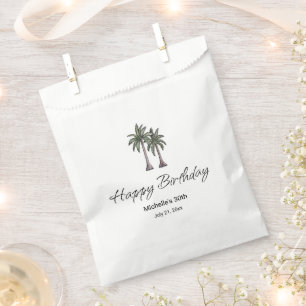 Elegant Tropical Palm Trees 30th Birthday Party Favour Bag