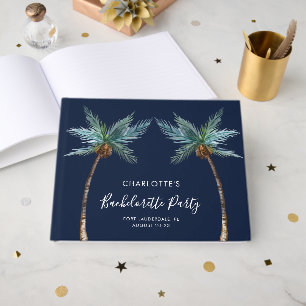 Elegant Tropical Palm Trees Bachelorette Party Guest Book