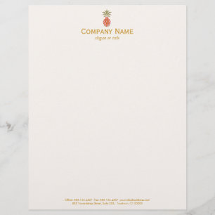 Elegant Tropical Pineapple Logo Letterhead