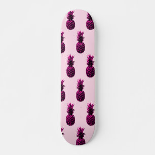 Elegant Tropical Pink Pineapple Skateboard