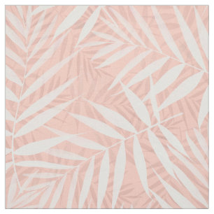 Elegant tropical white palm leaves paint fabric
