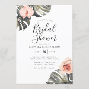 Elégant Tropics Bridal Shower Invitation